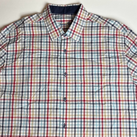 Tasso Elba Other - Tasso Elba Dress Shirt Mens Large 16-16.5‎ Multicolor Plaid Long Sleeve Preppy
